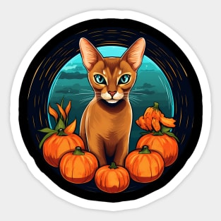 Abyssinian Cat Halloween, Cat Lover Sticker